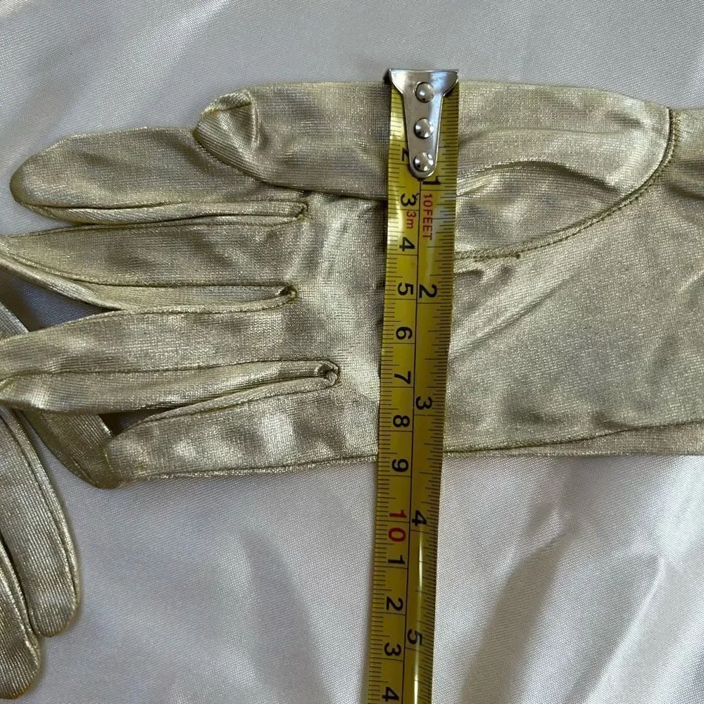 Vintage gold evening gloves XS